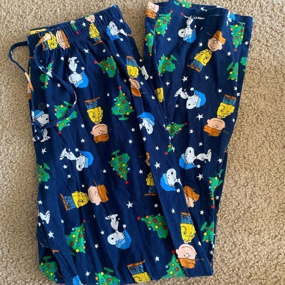 Peanuts Pants Menspeanuts Snoopychristmas Pajama Pants Poshmark